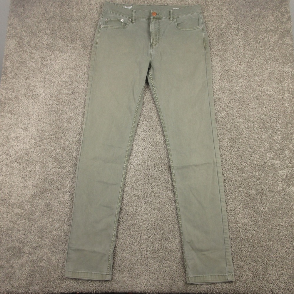 Mugsy Jeans Mens 34x36 Green Hydes Slim Straight Stretch Denim Pants FLX8NHG